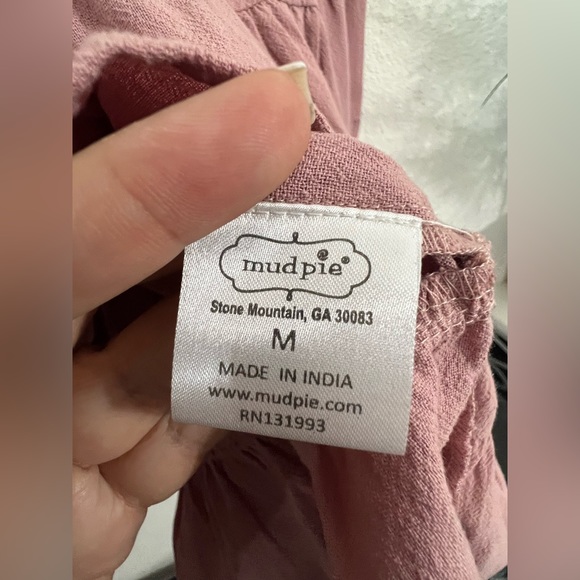 Mudpie Goldie Peplum Flounce Blush 100% Cotton Top Size Medium - Picture 4 of 6